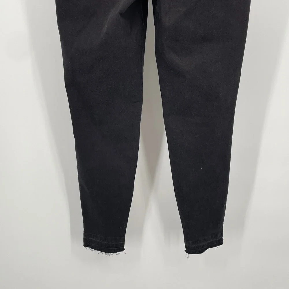 Spanx Black Distressed Skinny Jeans Pull On High Waist Frayed Hem Womens XL TG‎